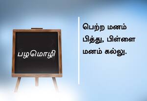 பழமொழி :  பெற்ற மனம் பித்து, பிள்ளை மனம் கல்லு.
