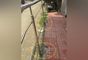  நல்வாழ்வு மையத்தில் ஊசலாடும் கைப்பிடி இரும்பு கம்பி