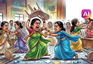  காங்., மகளிர் அணி கூட்டத்தில் மோதல்; நாற்காலிகளை துாக்கி வீசி கைகலப்பு