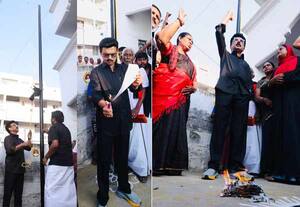 தொகுதி மறுவரையறைக்கு எதிர்ப்பு: கருப்புக்கொடி ஏற்றி முதல்வர் ஸ்டாலின் போராட்டம்