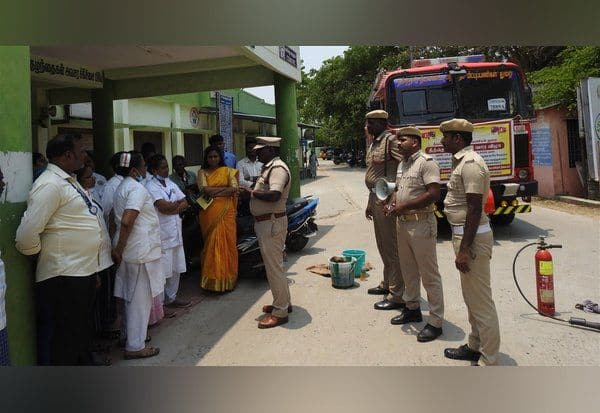  அரசு மருத்துவமனையில் தீ தடுப்பு ஒத்திகை