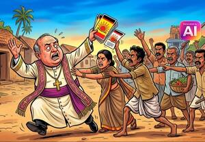  தி.மு.க.,வுக்கு பாதிரியார் ஓட்டு சேகரிப்பு; மக்கள் எதிர்ப்பு