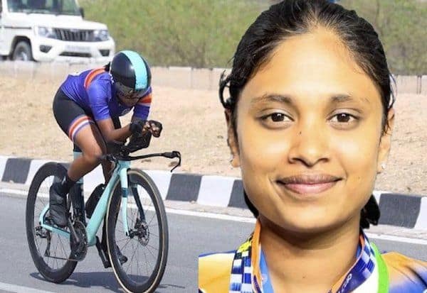  அகில இந்திய சைக்கிளிங் சென்னை வீராங்கனை வெள்ளி
