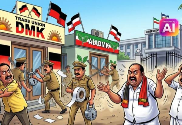  மதுரையில் தி.மு.க., அ.தி.மு.க., தொழிற்சங்க கட்டடங்களுக்கு 'சீல்' அரசு போக்குவரத்துக் கழகத்தில் மாநகராட்சி நடவடிக்கை