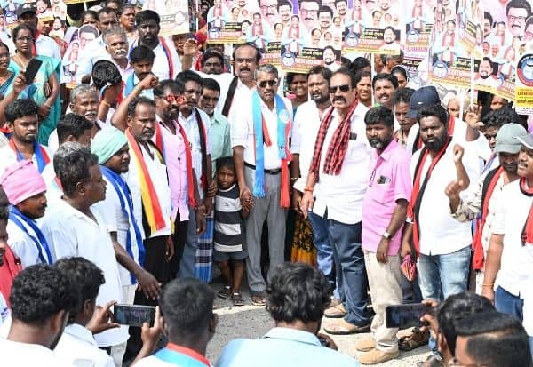  புதிய பஸ் நிலையத்தை கட்டியது யார்? எம்.எல்.ஏ.,வுக்கு வி.சி., வேட்பாளர் கேள்வி