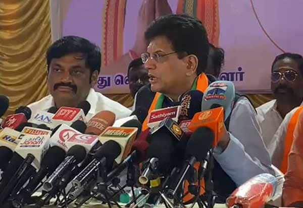 தமிழகத்தை சீரழித்த திமுக-காங் கூட்டணியை விரட்டியடிப்போம்: மத்திய அமைச்சர் பீயூஷ் கோயல் 
