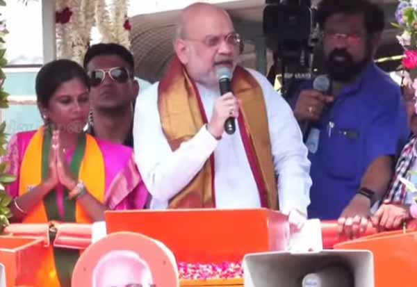 மகனை முதல்வராக்குவது தான் ஸ்டாலின் குறிக்கோள்: ஈரோடு ரோடு ஷோவில் அமித்ஷா பேச்சு