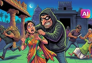  கோவிலுக்கு வந்த பெண்களை வெட்டி  50 சவரன் கொள்ளை; 9 பேர் கும்பல் வெறிச்செயல்