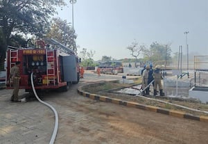  ஒதியம்பட்டு இண்டேன் காஸ் ஆலையில்  அவசர காலமீட்பு பணிகள் ஒத்திகை நிகழ்ச்சி