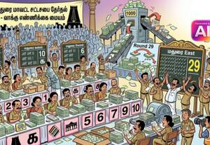 மதுரை கிழக்கில் அதிகபட்ச ஓட்டு எண்ணிக்கை ﻿ 29 ரவுண்டு  அலுவலர்கள், ஊழியர்கள் ஆயிரம் பேருக்கு பயிற்சி