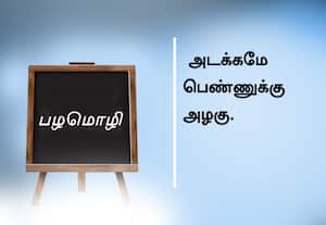  பழமொழி ;  அடக்கமே பெண்ணுக்கு அழகு.
