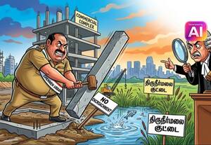    திருநீர்மலை குட்டை ஆக்கிரமிப்பு வணிக வளாகம் கட்டிய மாநகராட்சி  அத்துமீறல்!  அரசிடம் விளக்கம் கேட்குது ஐகோர்ட்