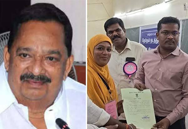 வாரிசு அரசியலால் சறுக்கிய அமைச்சர் காந்தி: தட்டி துாக்கிய த.வெ.க.,