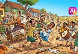  இறுதி ஊர்வலத்தில் தகராறு : 4 பேர் மீது வழக்குப் பதிவு