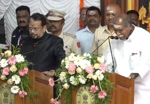 புதுச்சேரி அரசு பதவியேற்பு விழா: 5வது முறையாக முதல்வரானார் ரங்கசாமி
