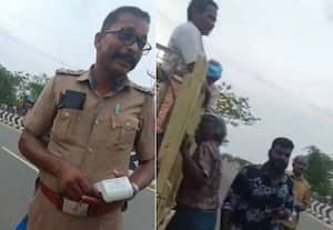 Video of man accepting Rs 200 bribe during vehicle check in Tiruppur goes viral SSI suspended