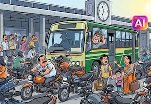 ↓பார்க்கிங் இடமாக மாறும் பஸ் ஸ்டாண்ட்களால் ﻿ அவஸ்தை : டூவீலர்களை நிறுத்துவதால் சிரமத்தில் பயணிகள்