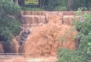  பெரியார் நீர் வீழ்ச்சியில் வெள்ளப்பெருக்கு