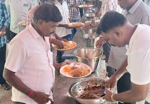 சிக்கன் பிரியாணி, முட்டை வழங்கிய தி.மு.க.வினர்