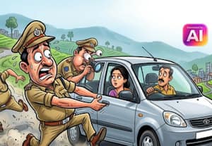  காரில் பெண் கடத்தலா பதறிய போலீசார்