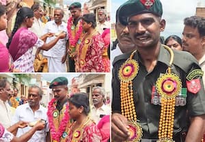 கீர்த்தி சக்ரா விருது பெற்ற தமிழக வீரர் மீனாட்சி சுந்தரம்; சொந்த ஊர் மக்கள் திரண்டு உற்சாக வரவேற்பு