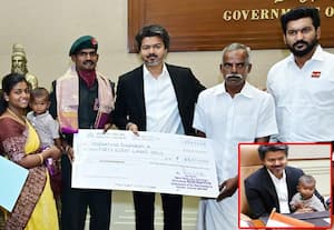 கீர்த்தி சக்ரா விருது பெற்ற தமிழக ராணுவ வீரரை பாராட்டிய முதல்வர் விஜய்; குழந்தையை கொஞ்சி மகிழ்ச்சி