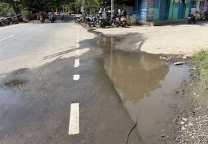  குழாய் உடைந்து வீணாகும் குடிநீர்: பற்றாக்குறையால் அவதி