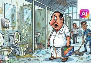  துாய்மை பணியாளர்கள் ஏர்போர்ட்டில் பற்றாக்குறை: கழிப்பறைகள் படுமோசம்