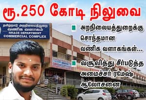 அறநிலையத்துறைக்கு சொந்தமான வணிக வளாகங்கள்...  ரூ.250 கோடி நிலுவை  : வசூலித்து சீர்படுத்த அமைச்சர் ரமேஷ் ஆலோசனை