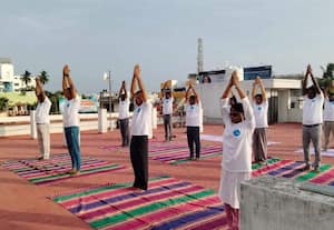  புதுச்சேரி கிராம வாங்கி சர்வதேச யோகா தினம்