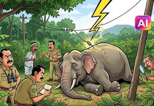  மின்சாரம் தாக்கி யானை பலி? வனத்துறை விசாரணை