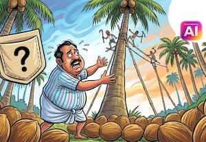 தேங்காய் பறிக்கும் தொழிலாளர் பற்றாக்குறை! தென்னை விவசாயிகள் அவதி