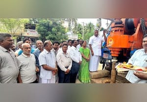  ஆழ்துளை கிணறு பணி அமைச்சர் துவக்கி வைப்பு