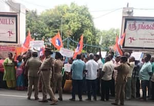  என்.டி.சி. மில்களை திறக்க கோரி பீளமேட்டில் தொழிலாளர்கள் போராட்டம்