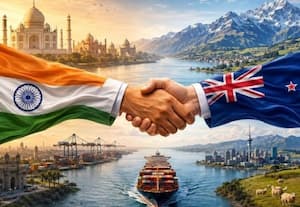  இந்தியாவுக்கு செல்லும் 57 சதவிகிதம்  பொருட்களுக்கு வரி இல்லை நியூசிலாந்து பிரதமர்