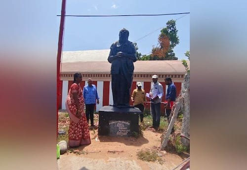 'தினமலர்' செய்தி எதிரொலி: கோவில் நிலத்தில் ஈ.வெ.ரா., சிலை அகற்ற ஆய்வு