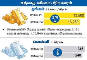  சந்தை விலை நிலவரம்: தங்கம் / வெள்ளி