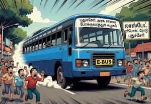  மரண பயத்தை ஏற்படுத்தும் இ-பஸ்கள் ஏர்போர்ட் சாலையில் வாகன ஓட்டிகள் அச்சம்