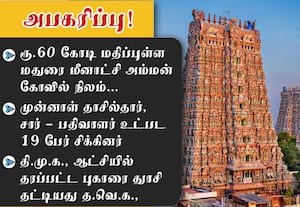 மதுரையில் ரூ.60 கோடி மதிப்புள்ள மீனாட்சி கோவில் நிலம் அபகரிப்பு!
