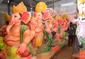  விநாயகர் சிலைகள் தயாரிப்பு பணி தீவிரம்