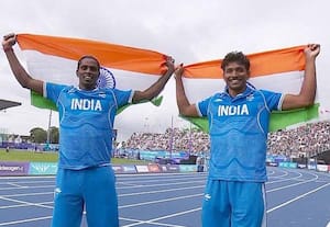 'வெள்ளி' பிரவீன் சித்ரவேல், 'வெண்கல' செல்வ பிரபு * காமன்வெல்த் 'டிரிபிள் ஜம்ப்' போட்டியில் அசத்திய தமிழக வீரர்கள்