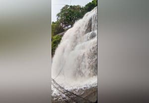  சின்னச்சுருளி அருவியில் நீர்வரத்து அதிகரிப்பு