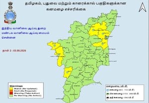 தமிழகத்தில் இன்று 8 மாவட்டங்களில் கனமழைக்கு வாய்ப்பு; வானிலை மையம் எச்சரிக்கை