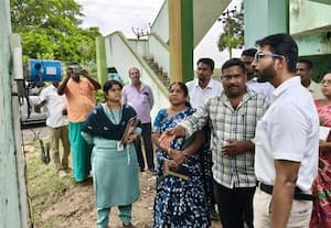  கழிவுநீர் சுத்திகரிப்பு நிலையத்தில் நீரின் தன்மை குறித்து கலெக்டர் ஆய்வு