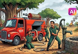 தீயணைப்பு வாகனத்திற்கு தண்ணீர் நிரப்பும் வசதி இல்லாததால் தவிப்பு