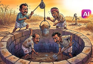 மாவட்டத்தில் நிலத்தடி நீர்மட்டம்... சரிவு:  கிணற்றை ஆழப்படுத்தும் விவசாயிகள்