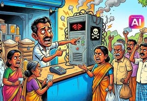  'சர்வர் ' முடங்கியதால் ரேஷன் வினியோகம் பாதிப்பு