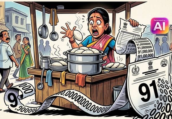  ரூ.91 லட்சம் ஜி.எஸ்.டி., பாக்கி; இட்லி விற்கும் பெண் அதிர்ச்சி