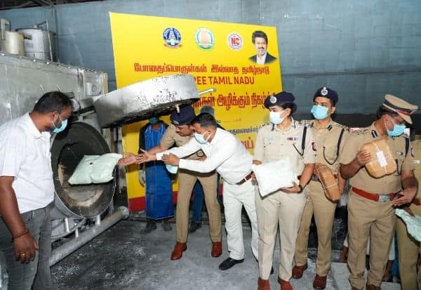  2,112 கிலோ கஞ்சா அழிப்பு