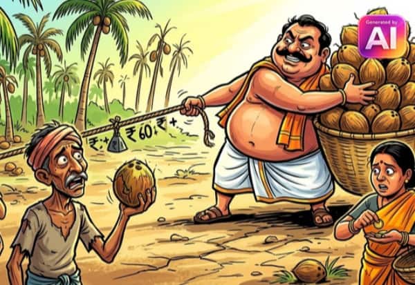 தேங்காய் உற்பத்தி குறைந்ததால் விலை உயர்வு: கிலோ ரூ.60க்கு மேல் விற்பனை